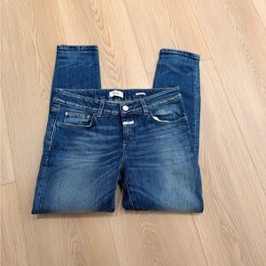 Closed Jeans Distressed Ankle Skinny Mid Rise Italian Candiani Denim Size 27